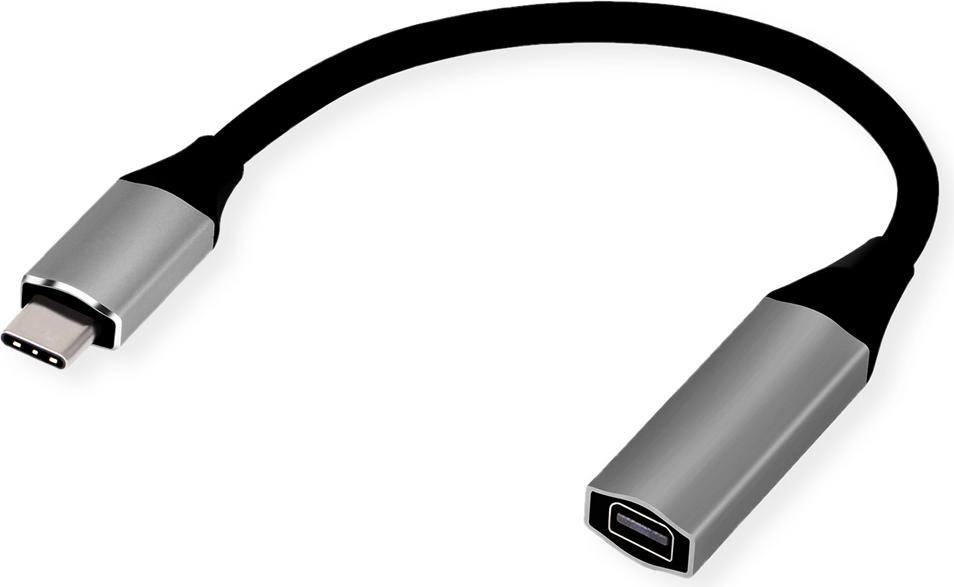 SECOMP USB Type-C naar Mini DisplayPort v1.2 displayadapter, zwart, 0,2 meter