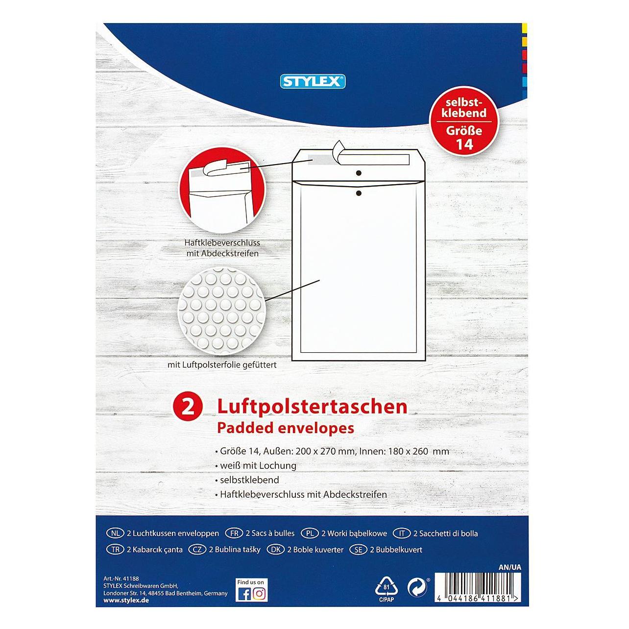 Luftpolstertasche Gr14 ws 2St (2 Stk.) (41188) Mindestbestellmenge: 5 Stück