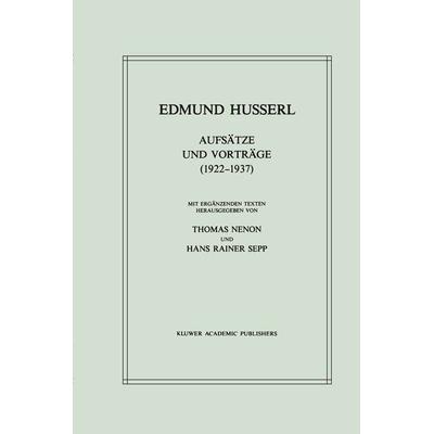Aufsätze und Vorträge (1922–1937), Taschenbuch von Edmund Husserl, Springer Netherland, 978-94-010-7653-1