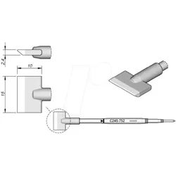 JBC C245752 - Lötspitze C245 Klingenform, C245752/15,0 mm, angewinkelt