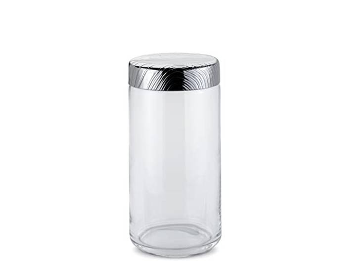 Alessi Veneer PU05 / 150 - Pot de Cuisine de Design Hermétique\, en Verre avec Couvercle en Acier Inoxydable 18/10 avec Décoration en Relief