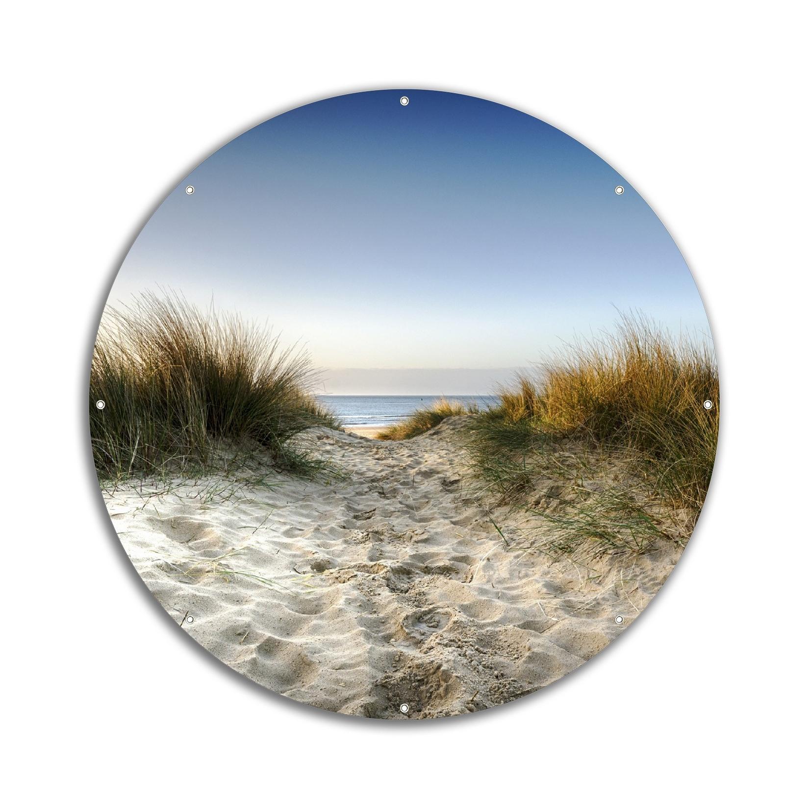 Wallario Gartenposter ca. 120 x 180 cm Weg durch die Dünen zum Strand am Meer