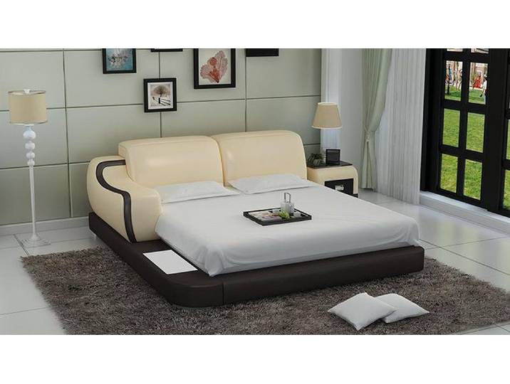 JVmoebel Polsterbett Multifunktionales Polsterbett mit Regal und USB-Anschlüssen (Bett LB8803), Made in Europa