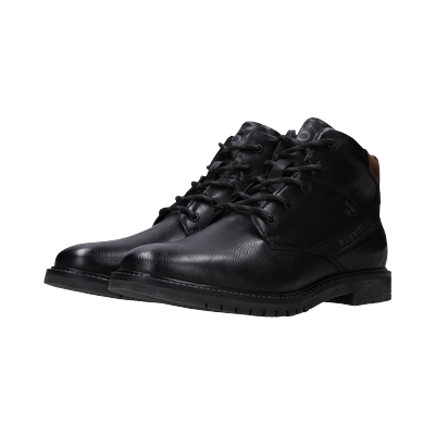 Schnürstiefelette BUGATTI, Herren, Gr. 40, schwarz, Lederimitat, Schuhe Schnürstiefelette, Schnürboots mit Profilsohle, schmale Form