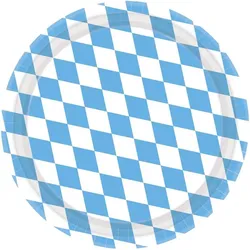 8 Teller Bayern Hellblau Oktoberfest