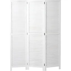 Paravent MCW-C30, Raumteiler Trennwand Sichtschutz, Shabby-Look Vintage, 170x120cm ~ weiß