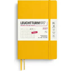 Leuchtturm 1917 Monatsplaner mit Notizbuch Softcover 2027 16 Monate EN B6+, gelb