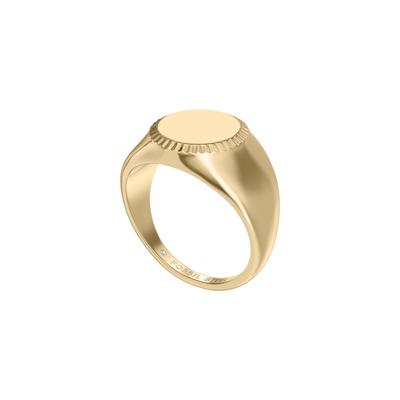 Siegelring FOSSIL "Schmuck Geschenk Edelsthal Ring Ellis" Gr. 18, gold (gelbgoldfarben), Fingerringe, Damen, 18, Edelstahl, 2mm, Siegelring