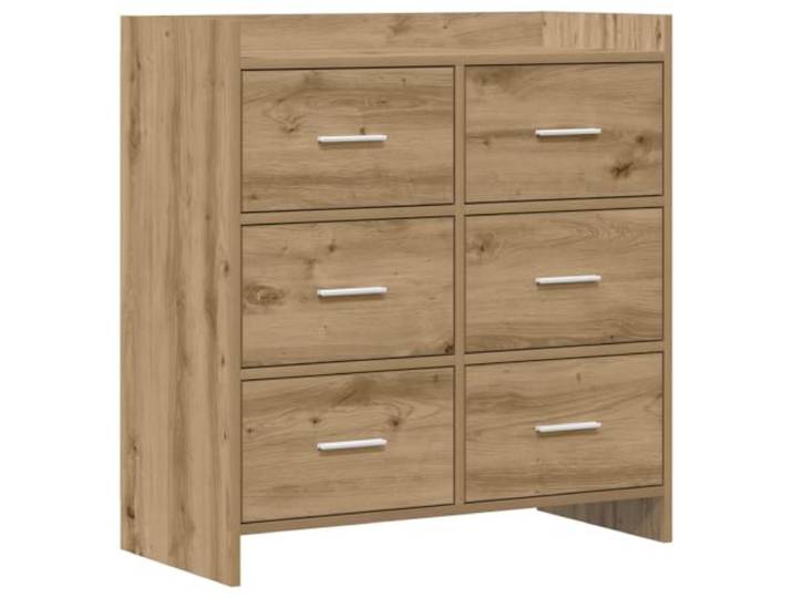 Sideboard Artisan-Eiche Holzwerkstoff 75x33x80 cm mit Metallgriffen Holzwerkstoff, Artisan-Eiche Optik, 75x33x80 cm, vier Türen, vielseitig nutzbar