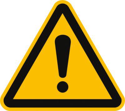 moedel Warnzeichen „Allgemeines Warnzeichen“, nach ISO 7010 W001, Folie selbstklebend, Ø 100 mm
