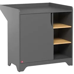 WICKELKOMMODE Grau und Holz