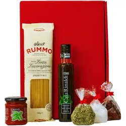 Geschenkbox-24 Italienisches Geschenkset Neapel | Geschenkkorb gefüllt mit Pasta & Feinkost Spezialitäten aus Italien