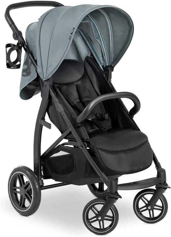 Faltbarer Kinderwagen - Kompakt - Komfortables Reisen - Extra großer Korb - Bis 25 kg - Dunkelgrün