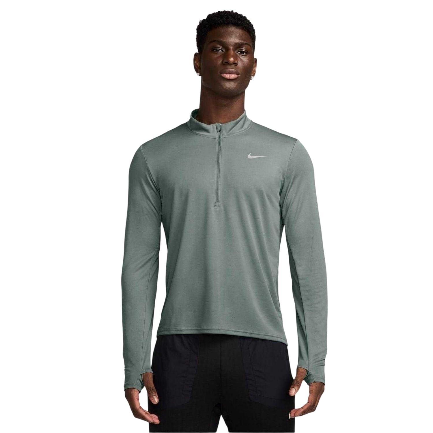 Nike - "Core" Oberteil für Herren, mit halbem Reißverschluss, Laufen, Langärmlig (Grüne Tonerde)
