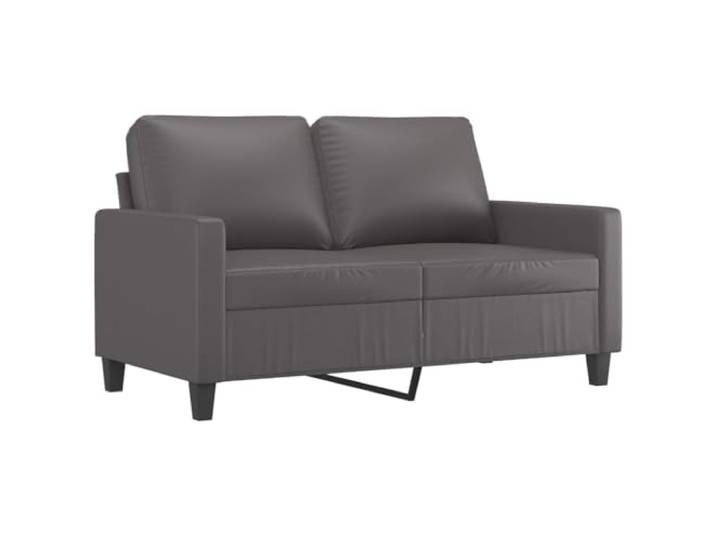 GHVBNMF 2-Sitzer Sofa Kunstleder Grau Polstersofa Metallgestell 138cm Kompaktes Polstersofa mit pflegeleichtem Kunstleder und stabilem Metallrahmen für Wohnzimmer oder Schlafzimmer.