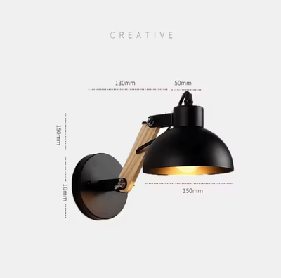 Inspire Curations Nordic Adjustable Robotic Arm Wall Lamp black warm White (2700 3500k)