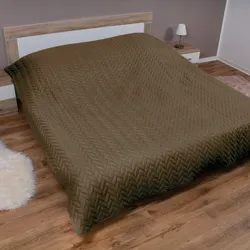 Bestlivings Bett- und Sofaüberwurf - Tagesdecke - 220cm x 240cm - Braun