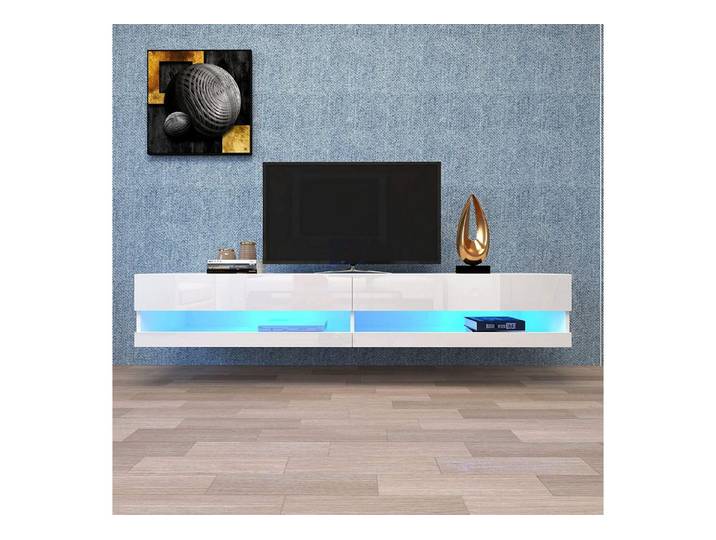 Fine Life Pro TV-Bank Lowboard / TV‑Schrank / TV‑Lowboard mit LED‑Beleuchtung, viel Stauraum