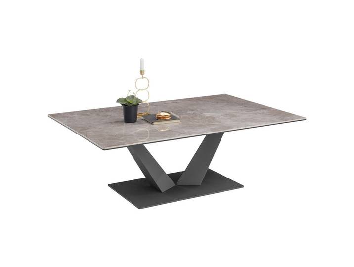Livetastic Couchtisch, Grau, Metall, Keramik, rechteckig, Bodenplatte, 80x40x120 cm, Wohnzimmer, Wohnzimmertische, Couchtische, Couchtische Keramik