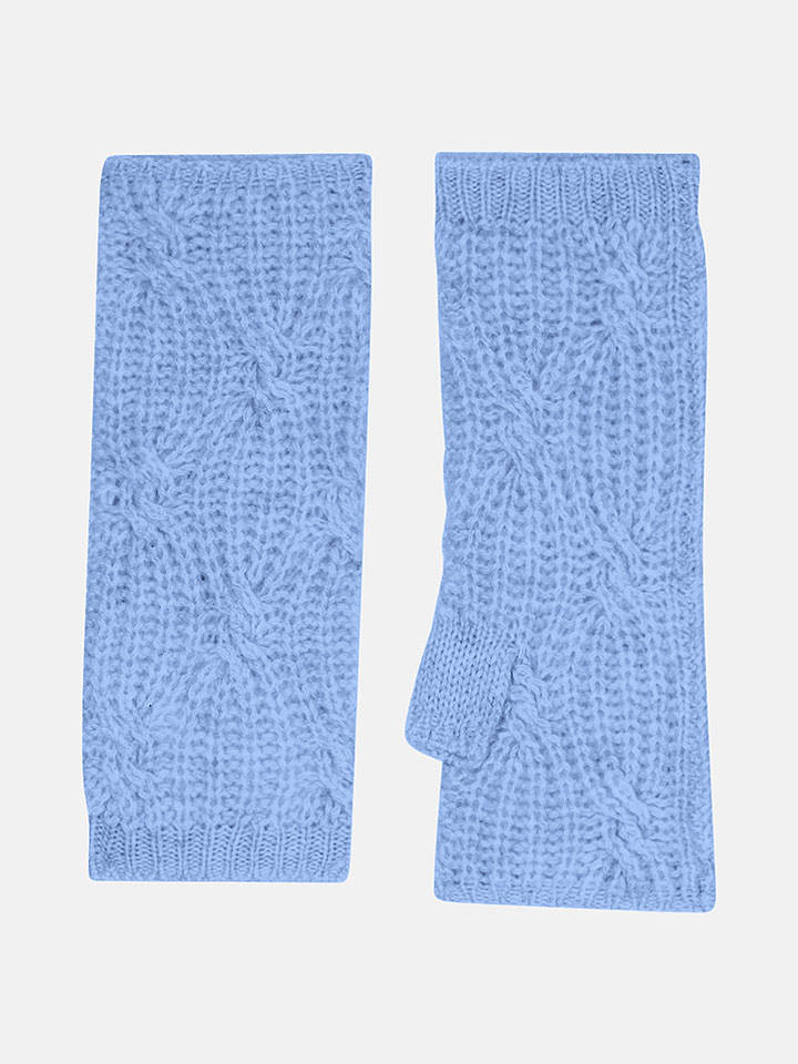 Just Cashmere Kaschmir-Armstulpen "Bale" in Hellblau - onesize