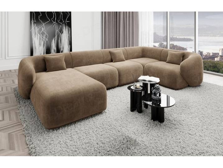 Couchlandschaft Marbella U-Form in Stoff
