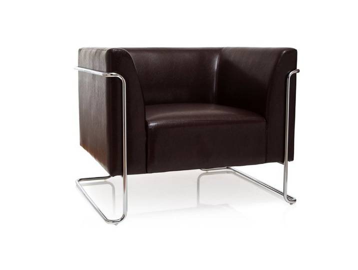 Fauteuil rembourré - hjh OFFICE - CURACAO - Marron - similicuir
