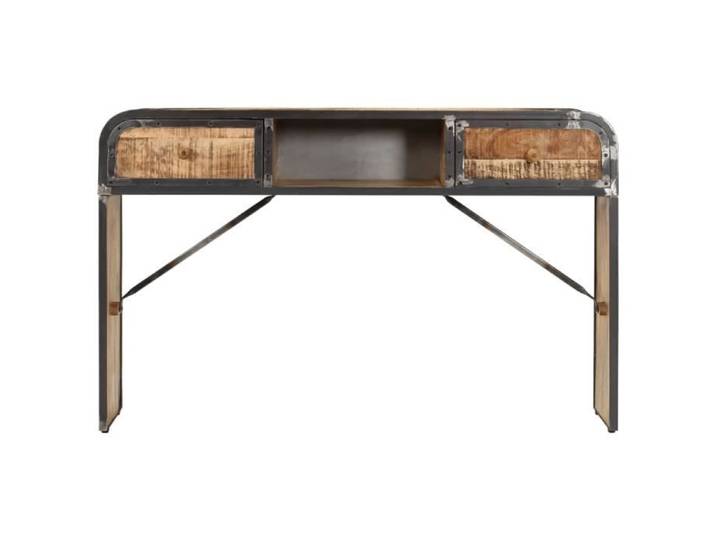 Buffet bas vintage en bois massif de manguier - AKOZON - 120x30x75cm - 2 tiroirs et 1 compartiment