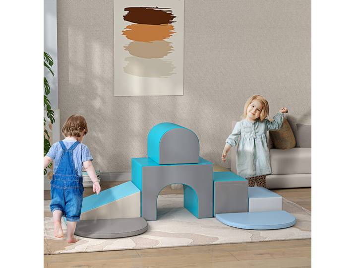 HOMCOM Parcours Motricité Bébé 7PCS Mousse EPE Multicolore