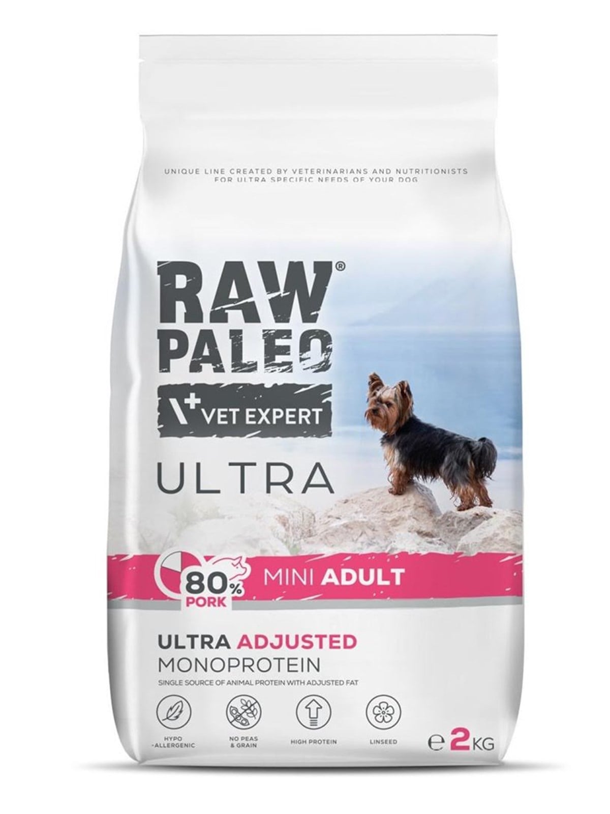 VetExpert Raw Paleo Ultra Pork Mini Adult - Trockenfutter für Hunde - 2kg