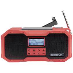 Albrecht DR 112 Outdoorradio DAB+, UKW Notfallradio, USB, Bluetooth® Akku-Ladefunktion, Handkurbel, Solarpanel, spritzwassergeschützt, stoßfest, Taschenlampe, 27911
