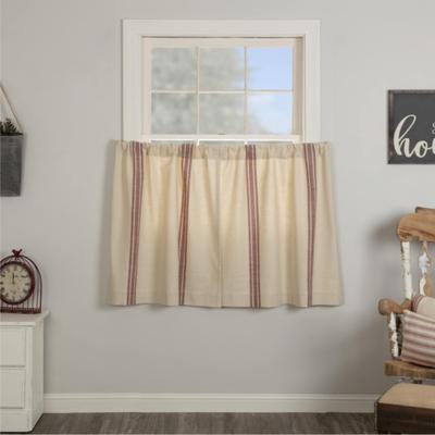 VHC Brands Market Place Red Grain Sack Stripe Tier Set of 2