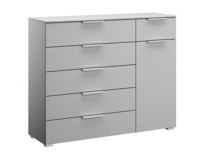 Commode x6+1 120 x 100 x 42cm Gris/Gris soie Aluminium
