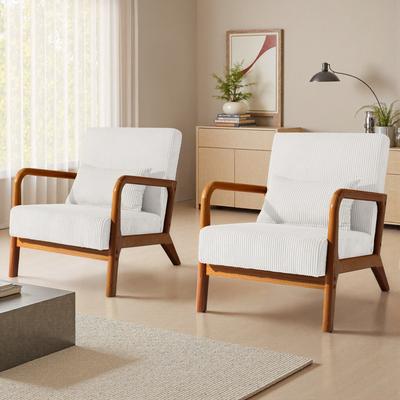 DREAMSIDEA Set of 2 Mid-Century Upholstered Accent Chair with Cushion