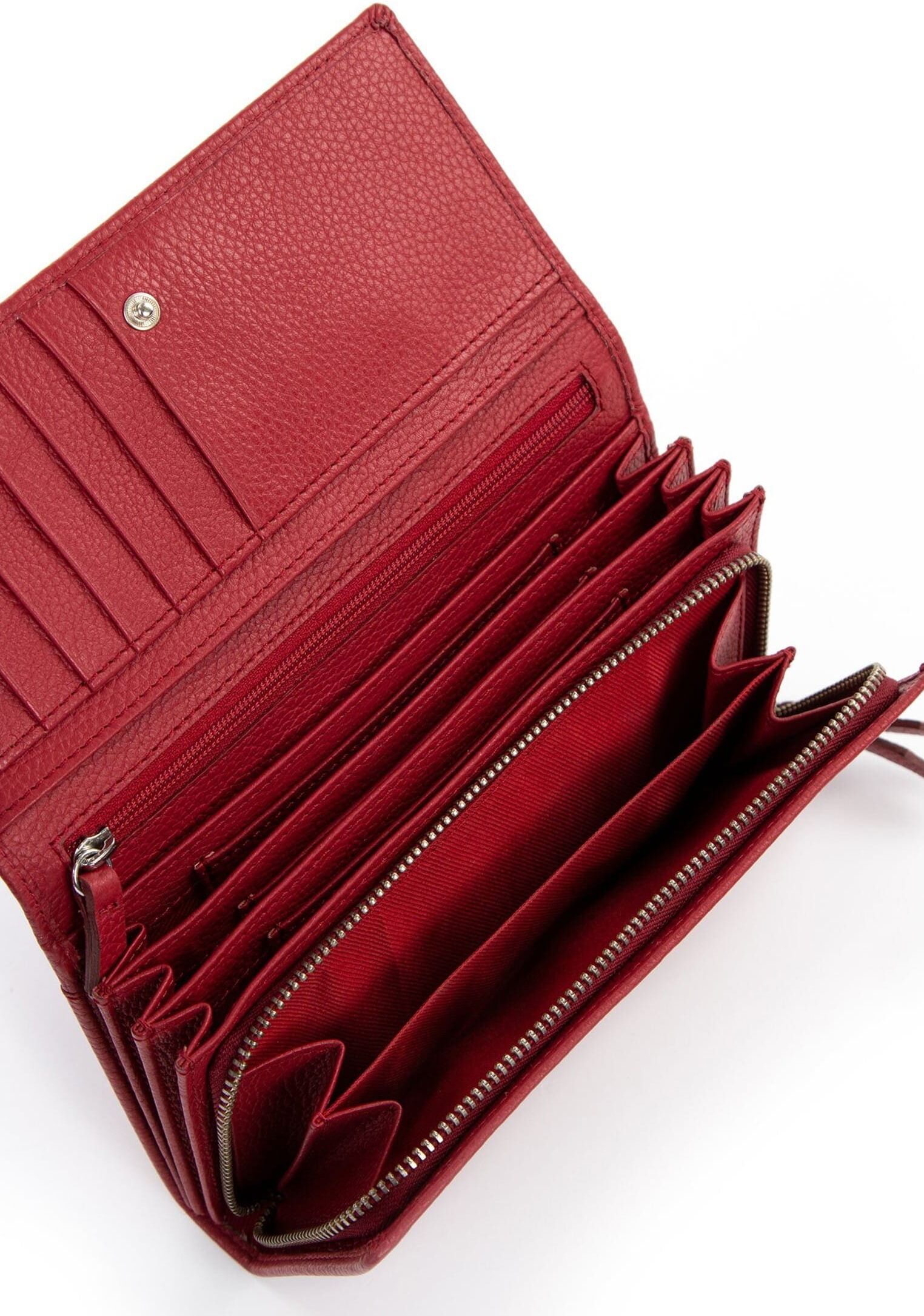 Geldbörse TAMARIS "Geldbörse TAS Amanda", Herren, rot (rot 600), Obermaterial: 100% Rindsleder Leather cow., Kleinlederwaren Geldbörse