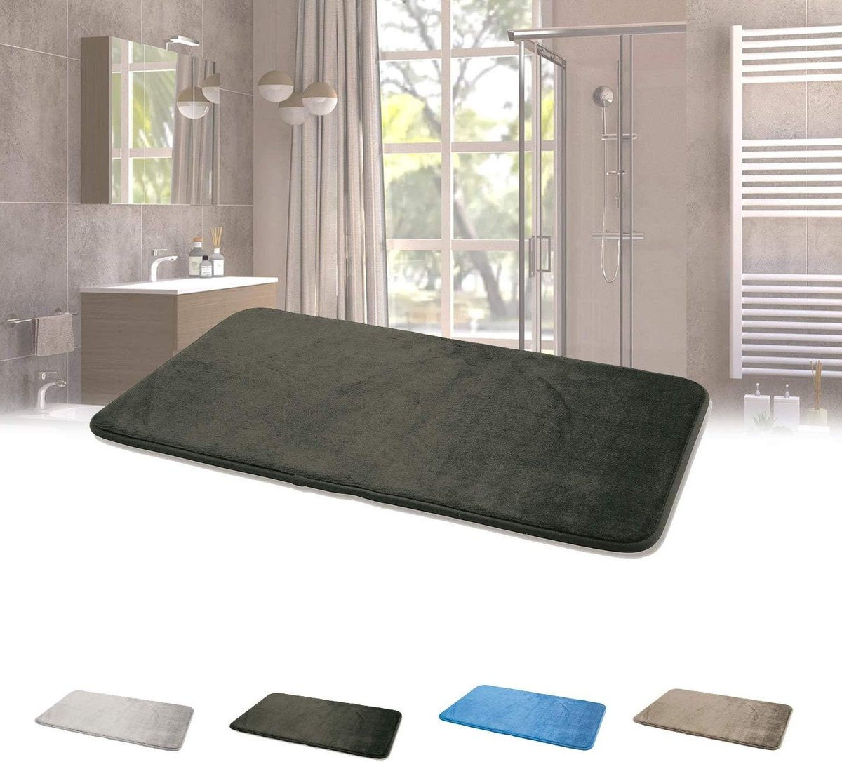 Grijs Badkamermat van zacht Memory Foam - 45 x 75 cm