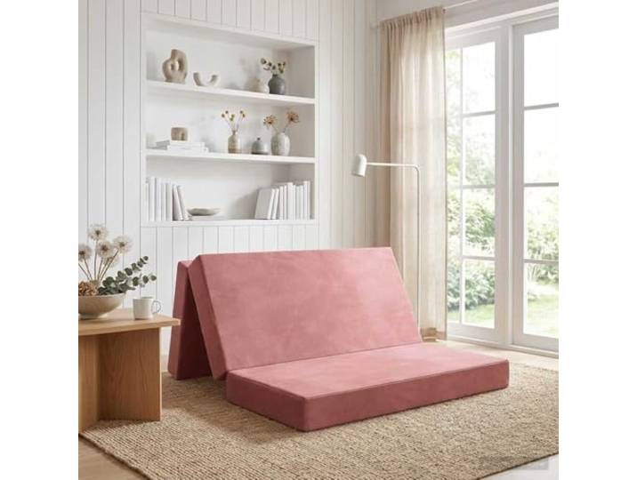 Klappsofa Bett mit Schaumstoffpolsterung, faltbares Schlafsofa 120 x 67 x Manuell verstellbar, abnehmbarer Bezug, atmungsaktives Polyester, platzsparendes Design, vielseitig nutzbar für kleine Räume