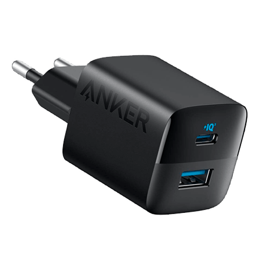 Anker 323 Dual USB USB-C Schnellladegerät Schwarz