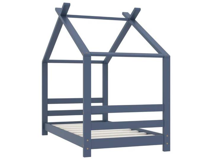 Lit Jeune - VIDAXL - Contemporain - Bois de pin massif - 70x140 cm - Gris