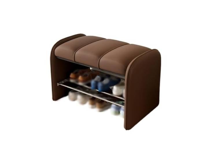 Lizhuzhuzs28 Modern Schuh-Organizer-Bank mit Kissen for Schlafzimmer,Flur Flur(Bruin,Groß)
