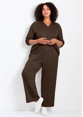 Plus Size Women's Seamed Wide Leg Pant by Avenue in Chocolate (Size 16)