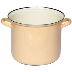 Riess Topf mit Chromrand Ø20cm 4L Pastell Goldgelb Emaille