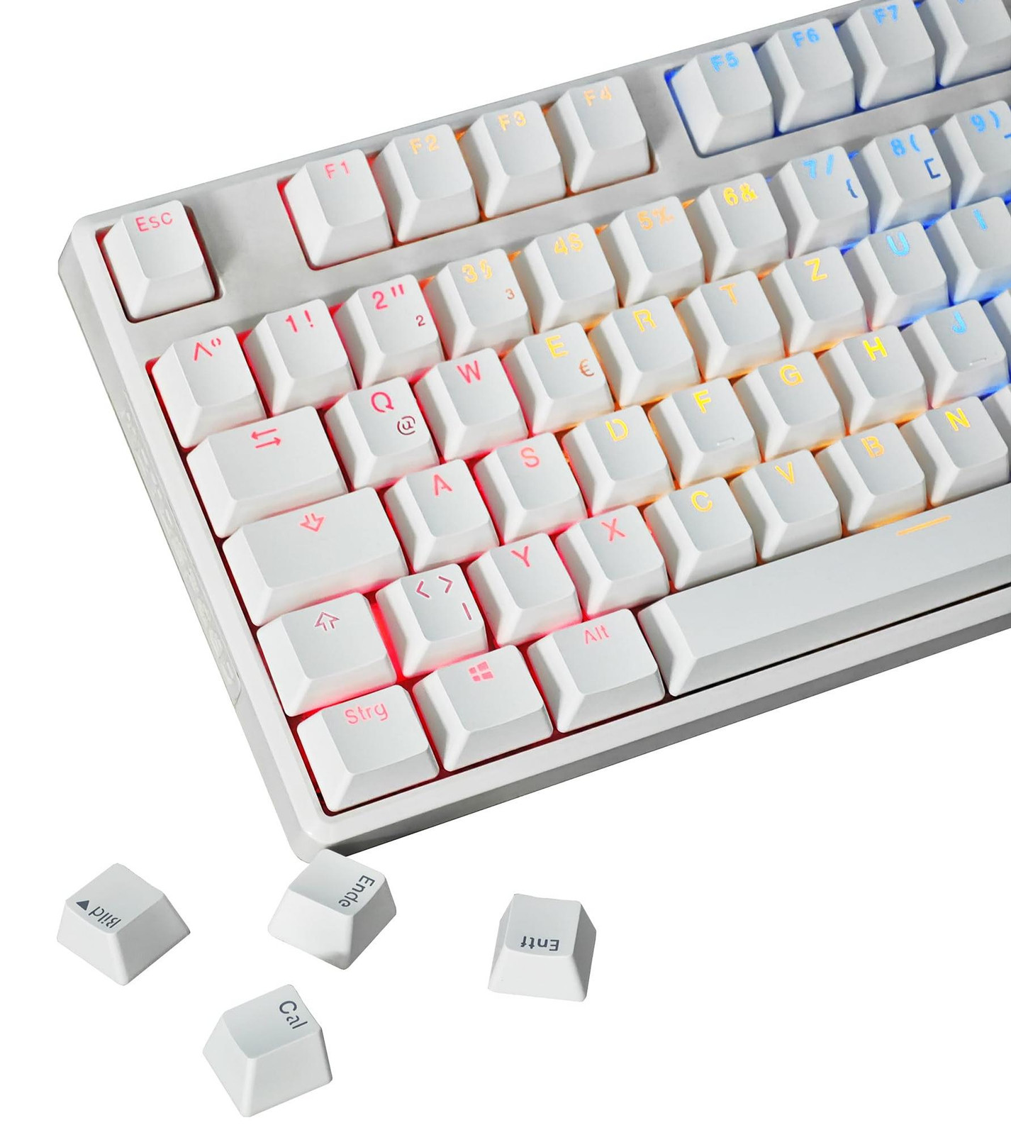 Selius 105 Duitse ISO Double Shot PBT Keycapset voor Mechanisch Toetsenbord - Wit