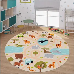 TT Home, Spielteppich + Spielmatte, Kinderzimmerteppich Teppich Junge Mädchen Kinderteppich Baby Rutschfest Strasse (200 cm)