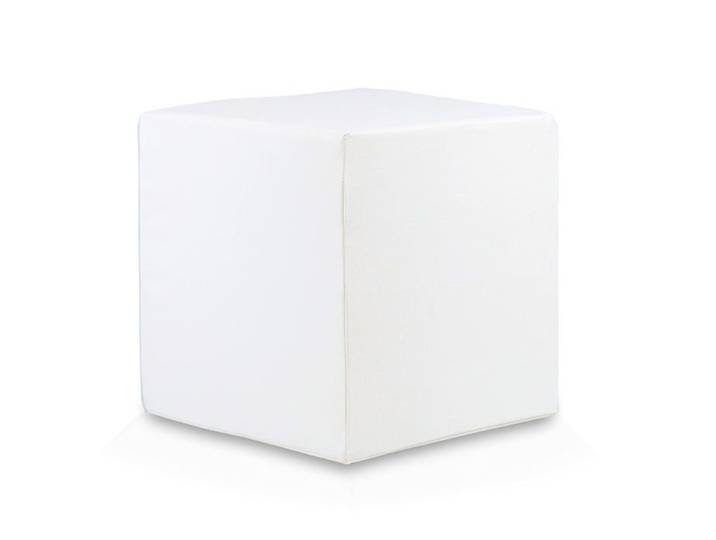 Pouf repose-pieds carré Ottomana Cube 40x40x40 cm Canapé déhoussable Résistant et anti-déchirure Tabouret Blanc E1 Ecopuf