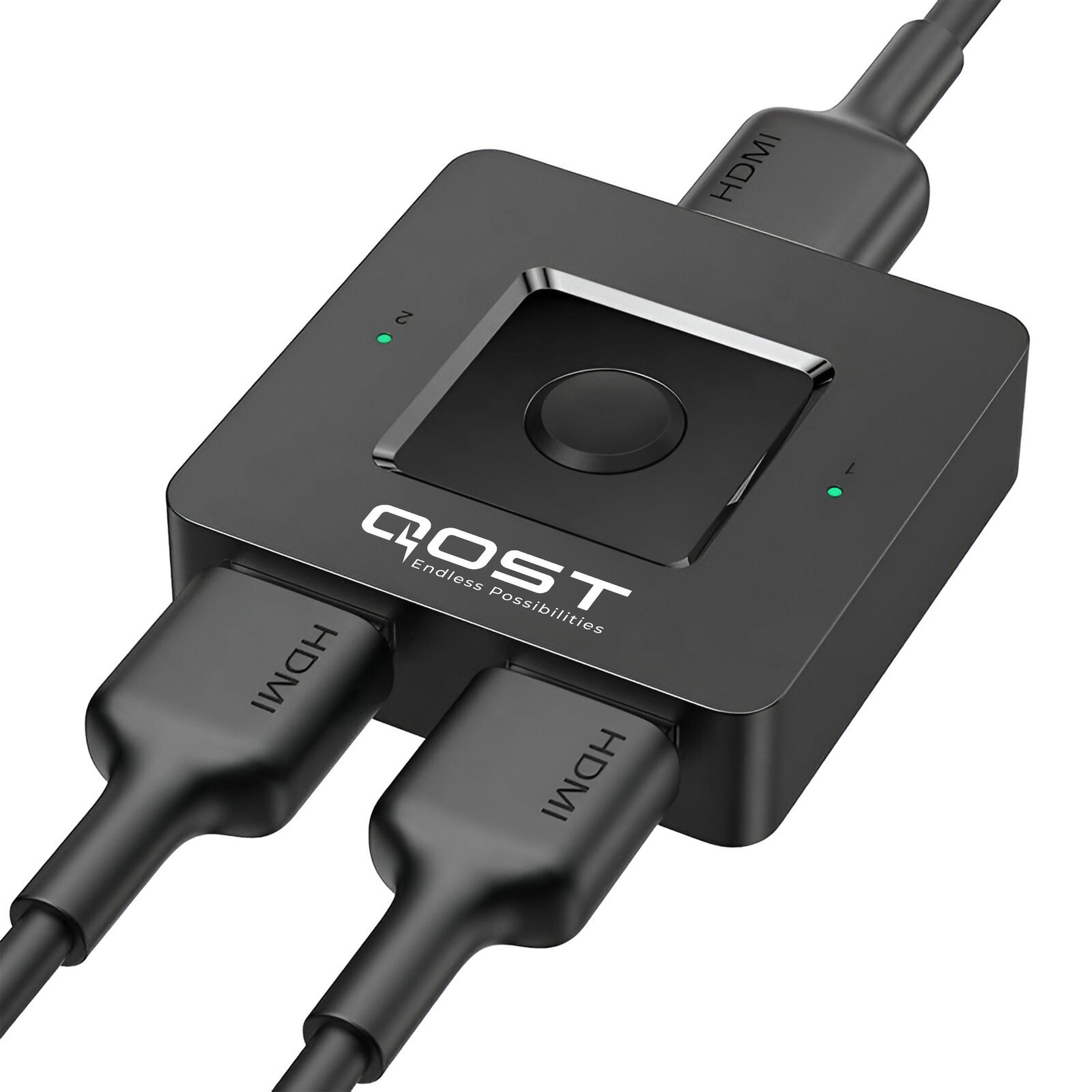 Qost HDMI Switch - Bi-Directional HDMI Splitter - 4K / 60Hz - 2 Poorten - Zwart