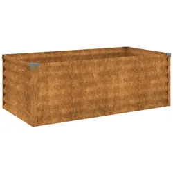Helloshop26 - Hochbeet für Pflanzen Blumen Terrasse Garten 100 x 50 x 36 cm brauner Cortenstahl 02_0039303