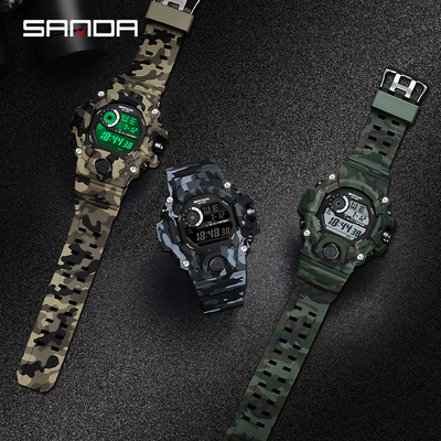 DynamicDeals Waterproof Luminous Electronic Watch, Students Digital Watches, Fashion Military Multifunctional Date Alarm Clock yellow Black