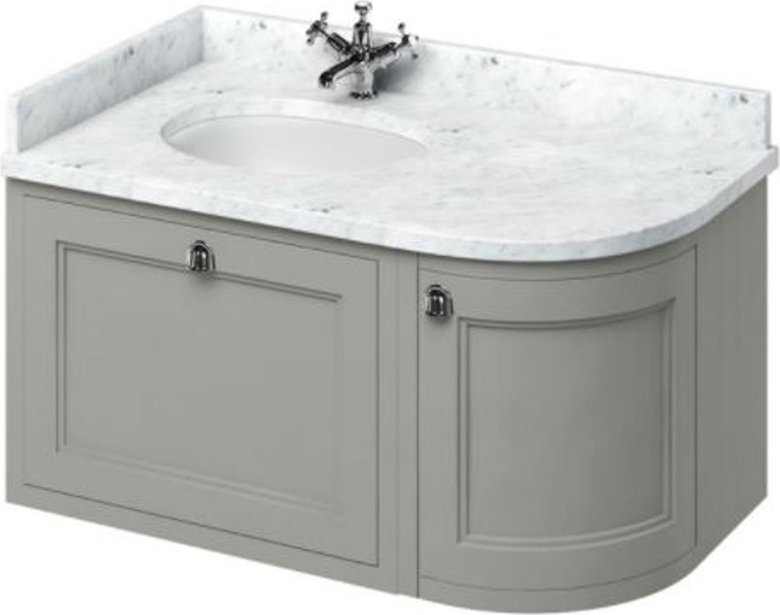 Casa Padrino Hänge-Waschschrank mit Marmorplatte Schublade und Tür - Limited Edition