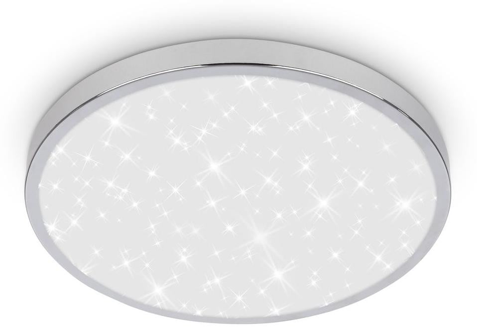 Briloner LED plafondlamp rond met sterrenhemel design, chroom, diameter: 24 cm