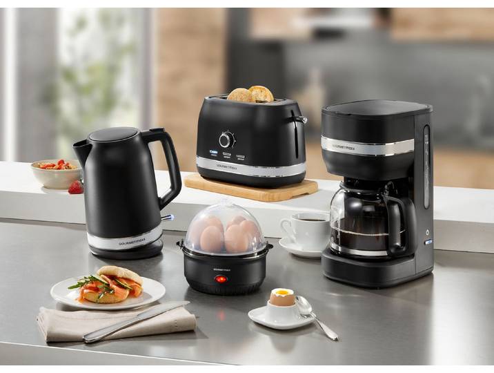 Frühstücksserie in modernem Design, Schwarz, Wasserkocher